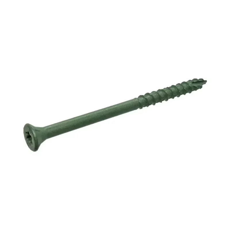 3 in. Green Exterior Self-Starting Star Flat-Head Wood Deck Screws #9 (5 lbs./365 pcs)