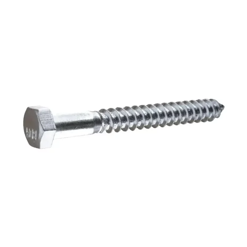 Hexagonal zinc plated lag screw